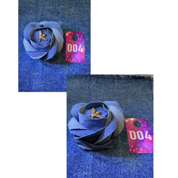 Handmade Denim Diamond & Pearl Brooches - Picture 5 of 8